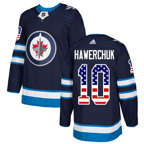 Adidas Jets #10 Dale Hawerchuk Navy Blue Home Authentic USA Flag Stitched NHL Jersey